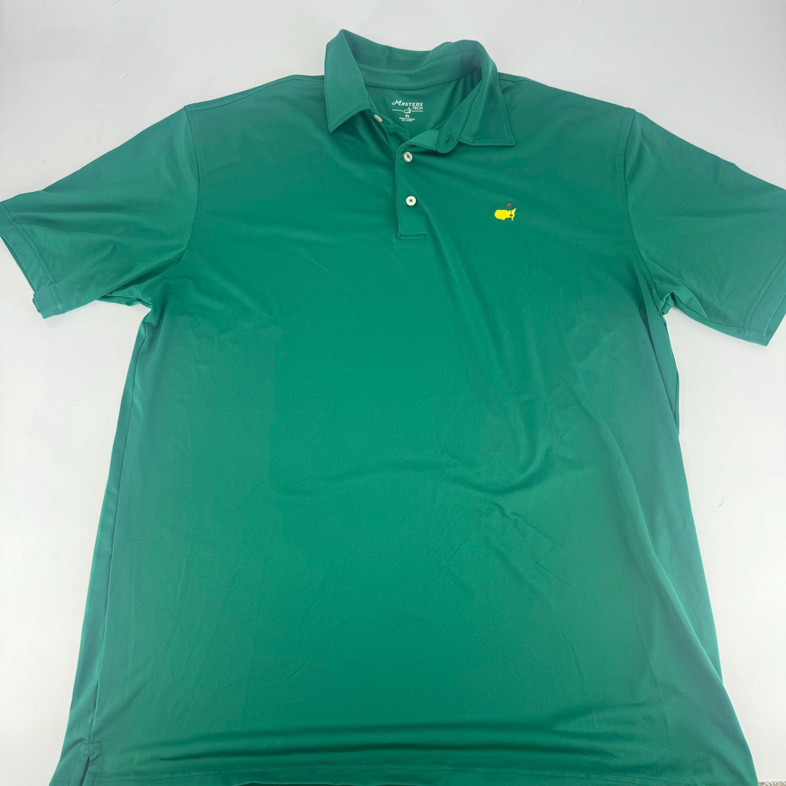 Masters Tech Golf Polo Shirt Mens Xl Green Short Sleeve Performance Tournament
